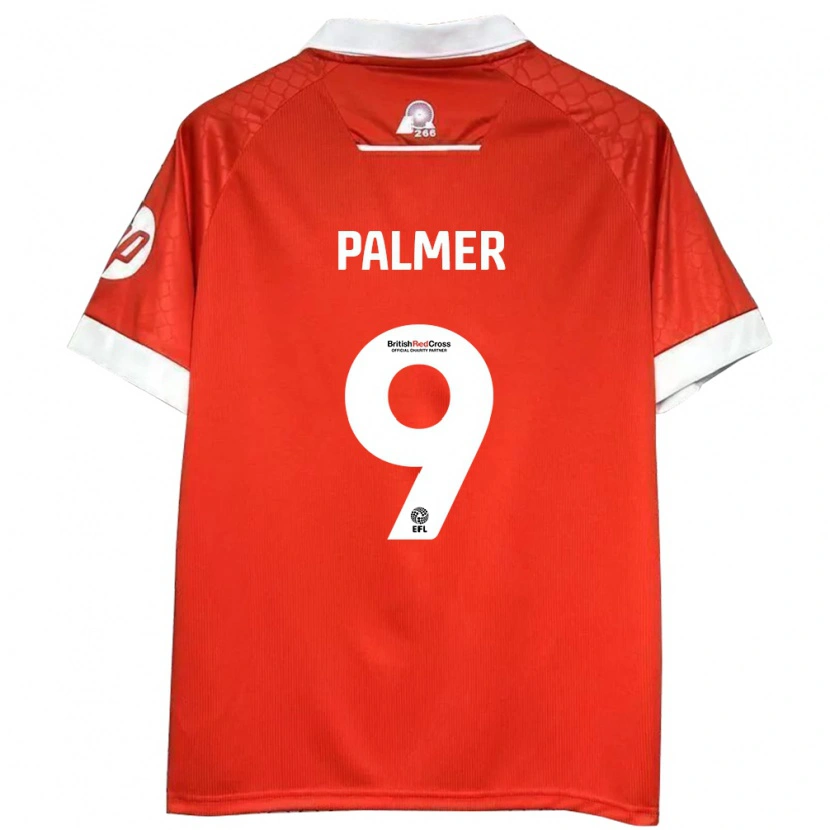 Danxen Mænd Ollie Palmer #9 Rød Hvid Hjemmebane Spillertrøjer 2024/25 Trøje T-Shirt