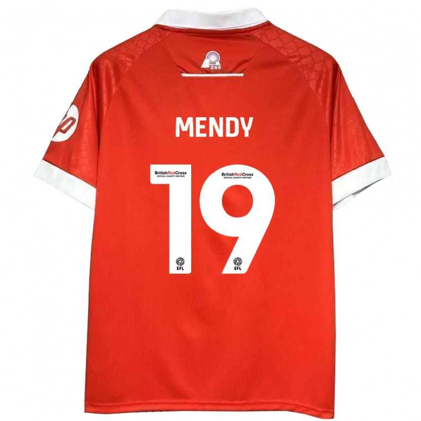 Danxen Mænd Jacob Mendy #19 Rød Hvid Hjemmebane Spillertrøjer 2024/25 Trøje T-Shirt