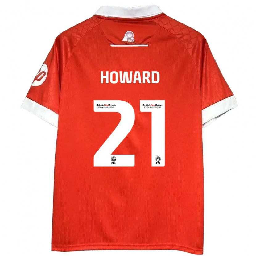 Danxen Mænd Mark Howard #21 Rød Hvid Hjemmebane Spillertrøjer 2024/25 Trøje T-Shirt