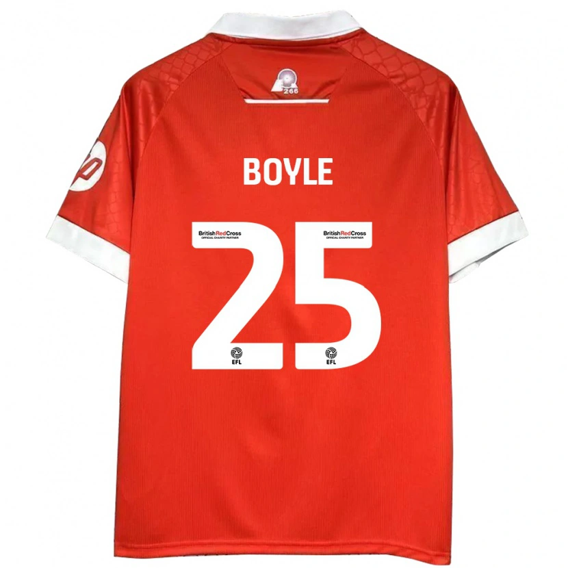 Danxen Mænd Will Boyle #25 Rød Hvid Hjemmebane Spillertrøjer 2024/25 Trøje T-Shirt