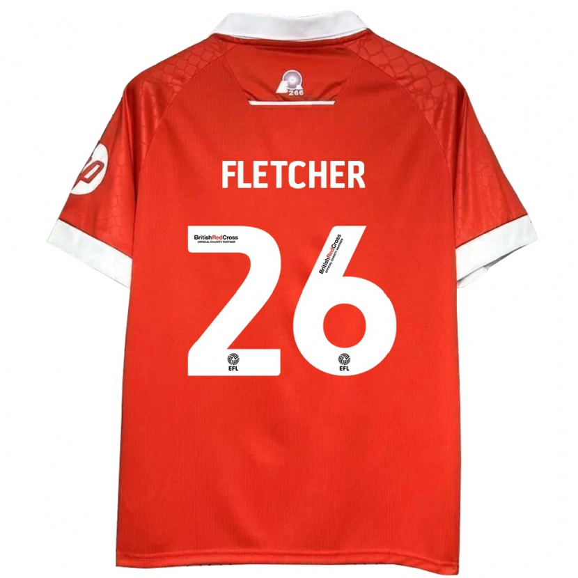 Danxen Mænd Steven Fletcher #26 Rød Hvid Hjemmebane Spillertrøjer 2024/25 Trøje T-Shirt