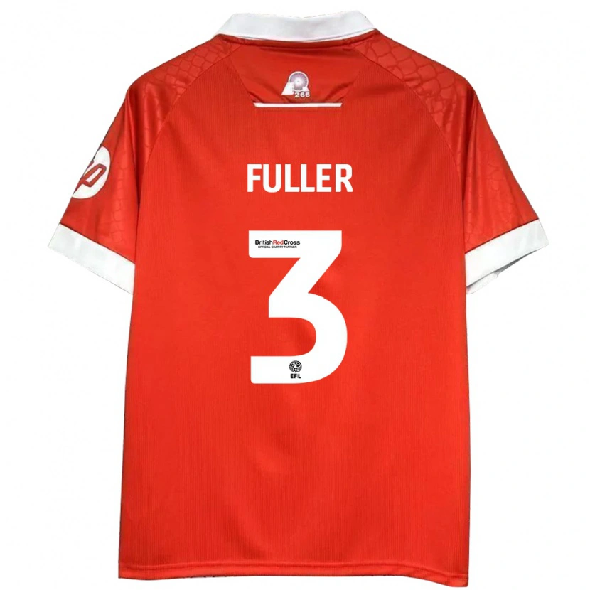 Danxen Mænd Olivia Fuller #3 Rød Hvid Hjemmebane Spillertrøjer 2024/25 Trøje T-Shirt