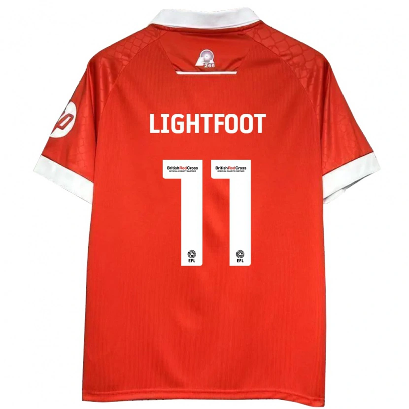 Danxen Mænd Amber Lightfoot #11 Rød Hvid Hjemmebane Spillertrøjer 2024/25 Trøje T-Shirt