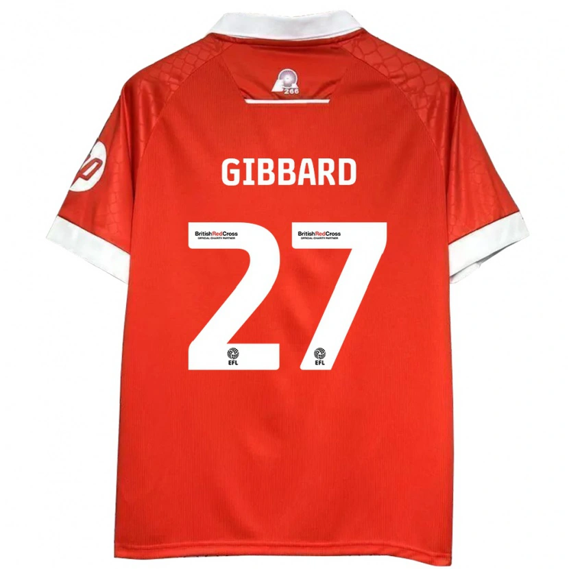 Danxen Mænd Mari Gibbard #27 Rød Hvid Hjemmebane Spillertrøjer 2024/25 Trøje T-Shirt
