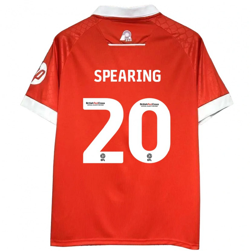 Danxen Mænd Natasha Spearing #20 Rød Hvid Hjemmebane Spillertrøjer 2024/25 Trøje T-Shirt