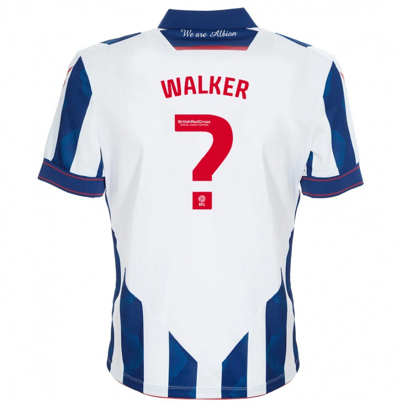 Danxen Mænd Adriel Walker #0 Hvid Mørkeblå Hjemmebane Spillertrøjer 2024/25 Trøje T-Shirt