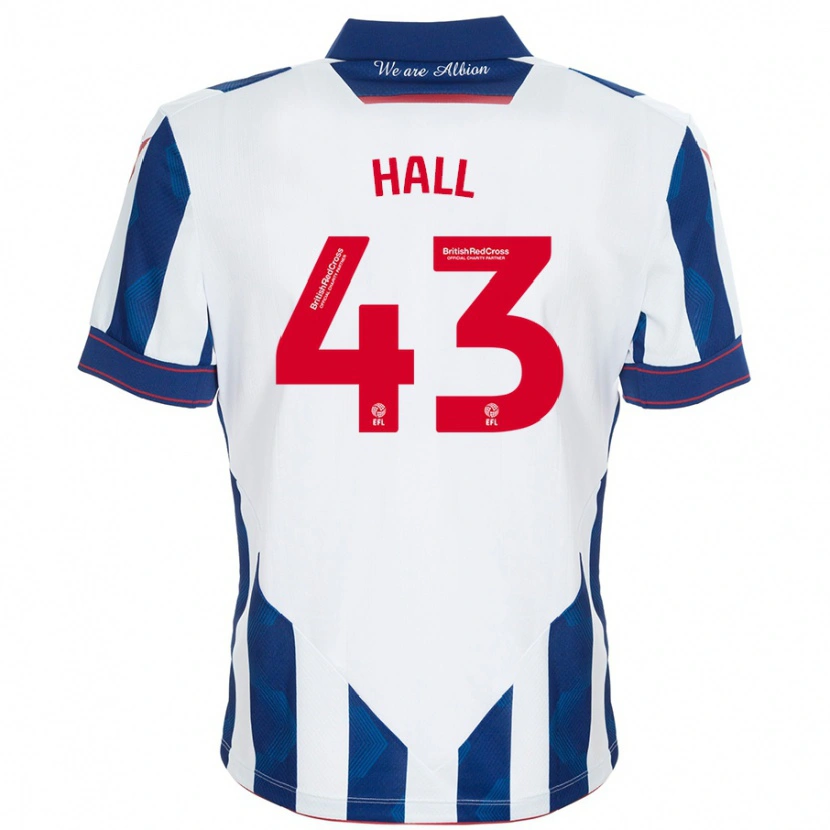 Danxen Mænd Reece Hall #43 Hvid Mørkeblå Hjemmebane Spillertrøjer 2024/25 Trøje T-Shirt