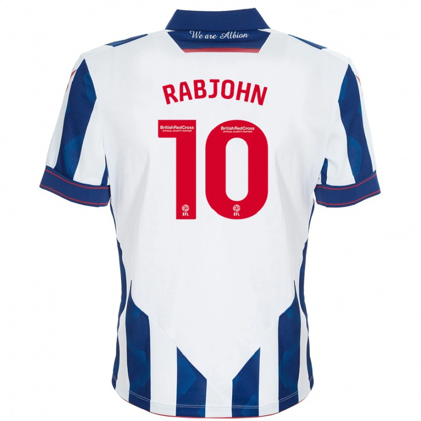 Danxen Mænd Olivia Rabjohn #10 Hvid Mørkeblå Hjemmebane Spillertrøjer 2024/25 Trøje T-Shirt