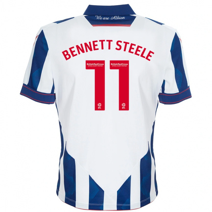 Danxen Mænd Lizzie Bennett-Steele #11 Hvid Mørkeblå Hjemmebane Spillertrøjer 2024/25 Trøje T-Shirt