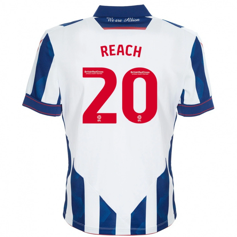 Danxen Mænd Adam Reach #20 Hvid Mørkeblå Hjemmebane Spillertrøjer 2024/25 Trøje T-Shirt