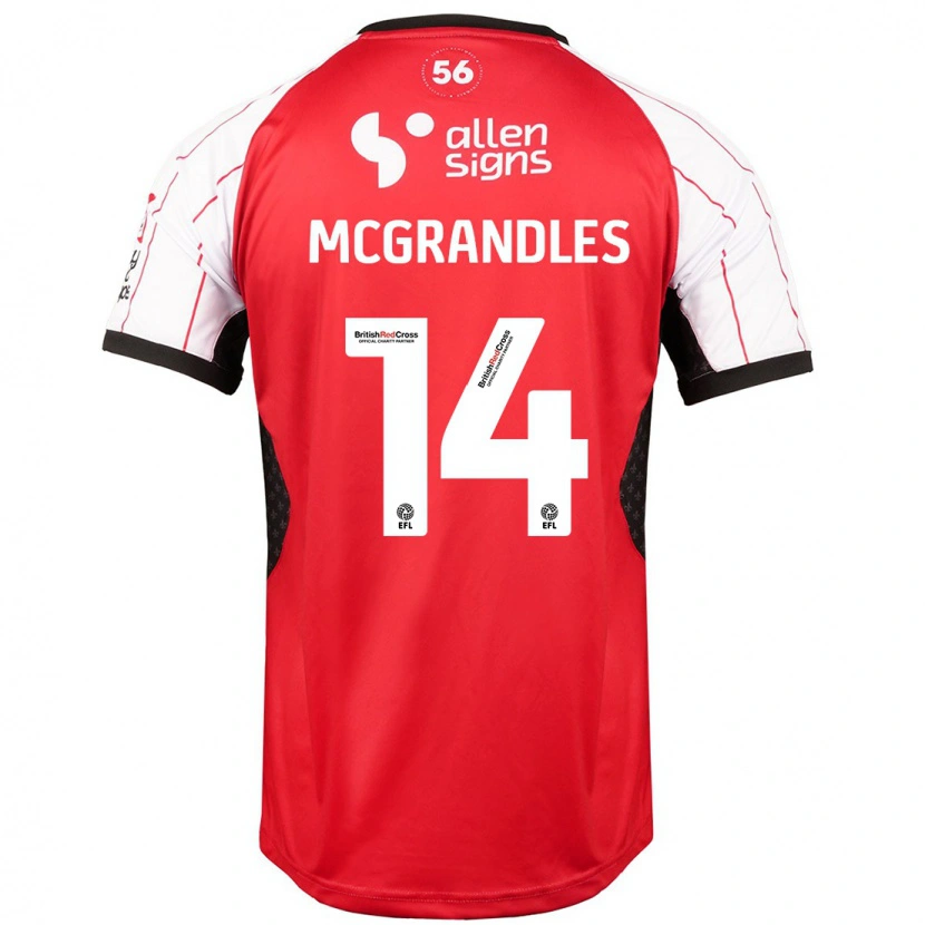 Danxen Mænd Conor Mcgrandles #14 Hvid Hjemmebane Spillertrøjer 2024/25 Trøje T-Shirt