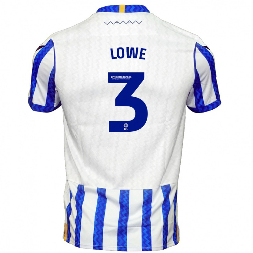 Danxen Mænd Max Lowe #3 Blå Hvid Hjemmebane Spillertrøjer 2024/25 Trøje T-Shirt