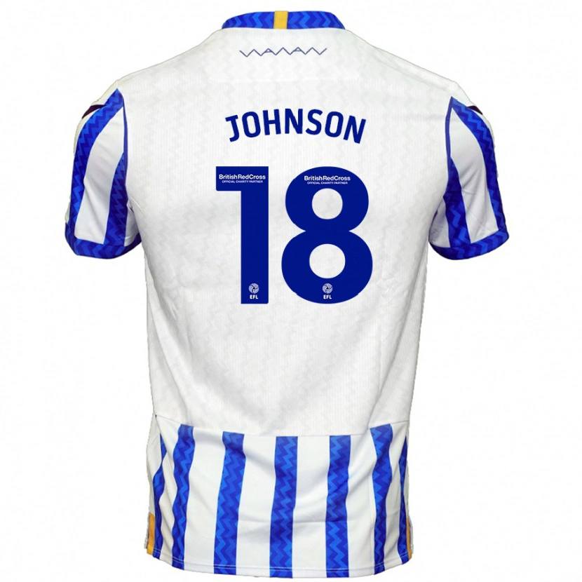Danxen Mænd Marvin Johnson #18 Blå Hvid Hjemmebane Spillertrøjer 2024/25 Trøje T-Shirt