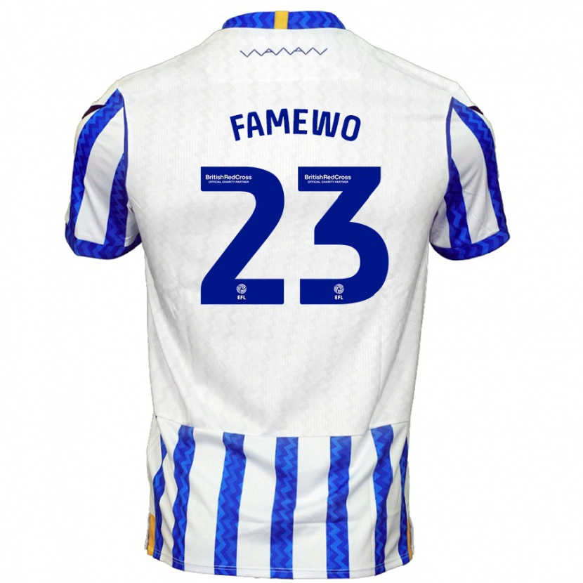 Danxen Mænd Akin Famewo #23 Blå Hvid Hjemmebane Spillertrøjer 2024/25 Trøje T-Shirt