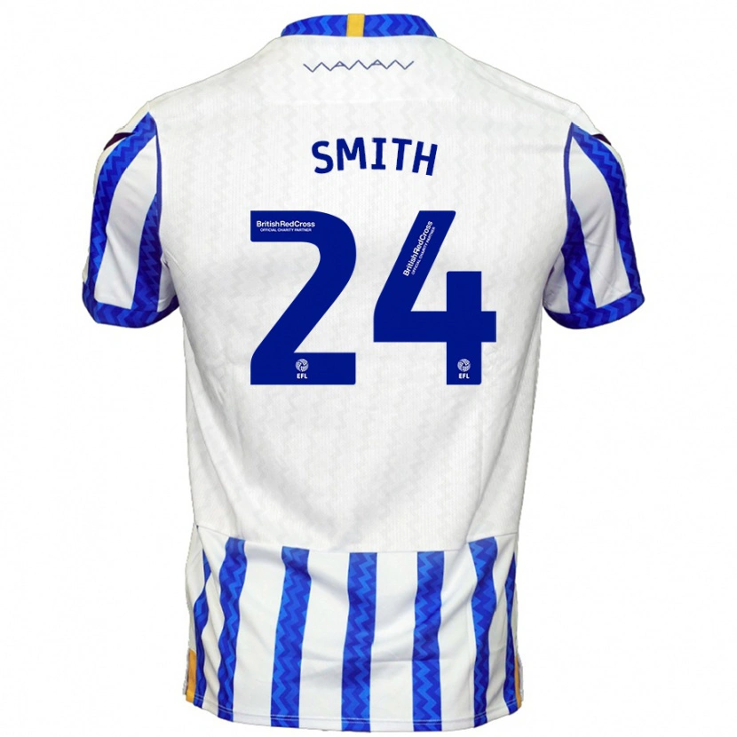 Danxen Mænd Michael Smith #24 Blå Hvid Hjemmebane Spillertrøjer 2024/25 Trøje T-Shirt