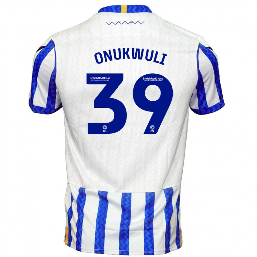 Danxen Mænd Favour Onukwuli #39 Blå Hvid Hjemmebane Spillertrøjer 2024/25 Trøje T-Shirt