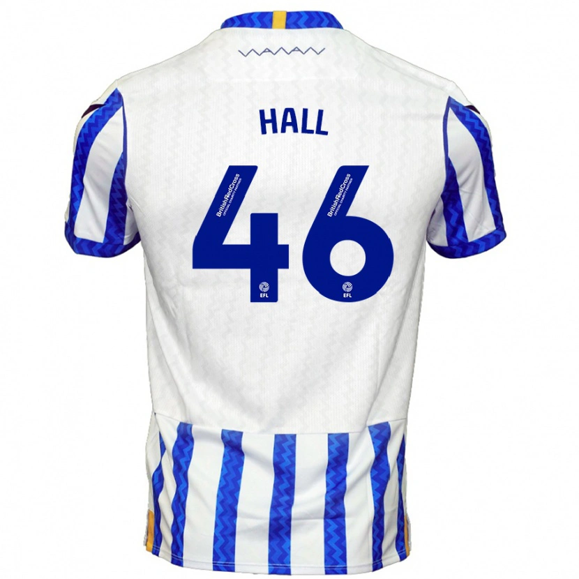 Danxen Mænd Jack Hall #46 Blå Hvid Hjemmebane Spillertrøjer 2024/25 Trøje T-Shirt