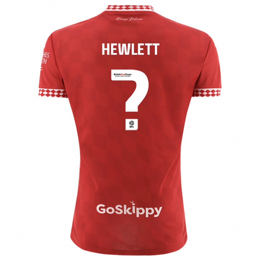 Danxen Mænd Callum Hewlett #0 Rød Hjemmebane Spillertrøjer 2024/25 Trøje T-Shirt