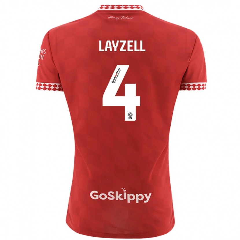Danxen Mænd Naomi Layzell #4 Rød Hjemmebane Spillertrøjer 2024/25 Trøje T-Shirt