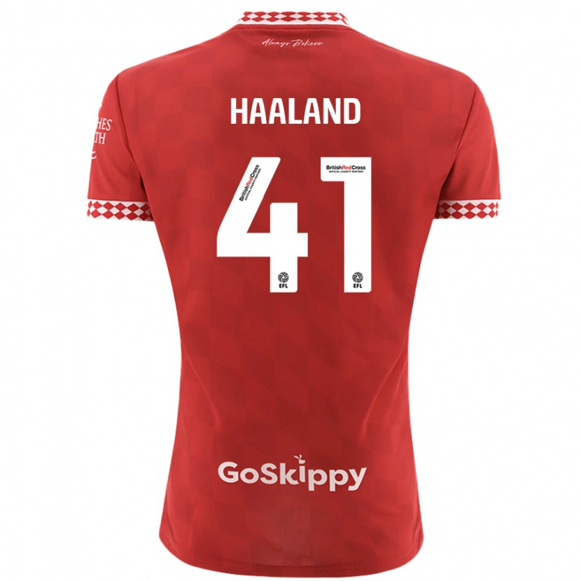 Danxen Mænd Benedicte Haaland #41 Rød Hjemmebane Spillertrøjer 2024/25 Trøje T-Shirt