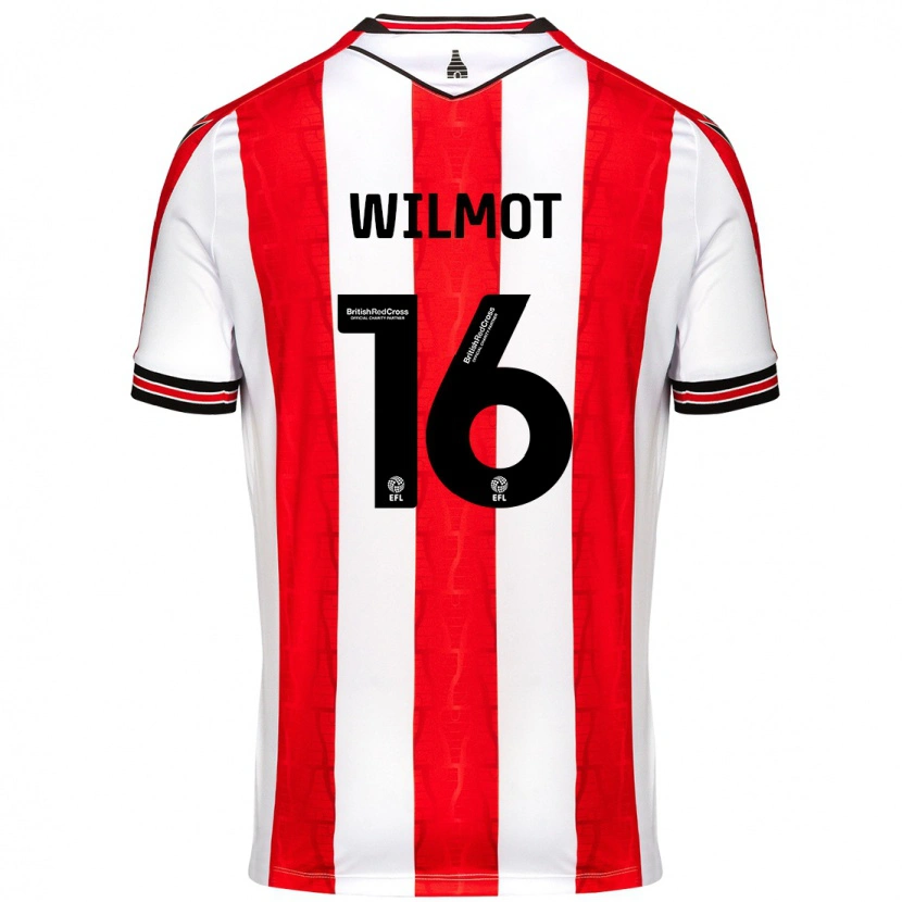 Danxen Mænd Ben Wilmot #16 Rød Hvid Hjemmebane Spillertrøjer 2024/25 Trøje T-Shirt