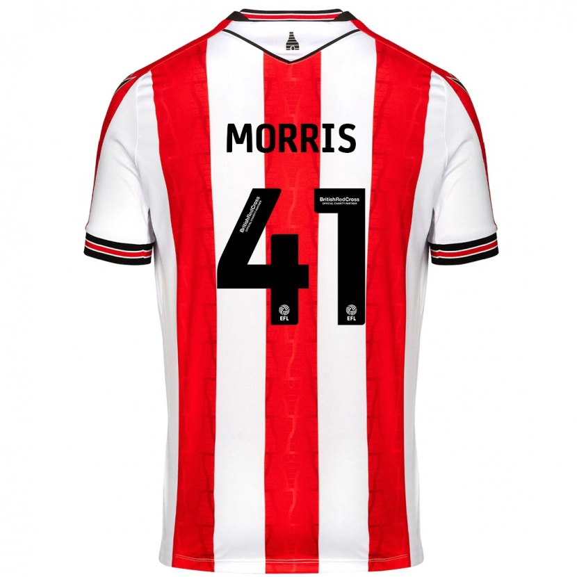 Danxen Mænd Scott Morris #41 Rød Hvid Hjemmebane Spillertrøjer 2024/25 Trøje T-Shirt