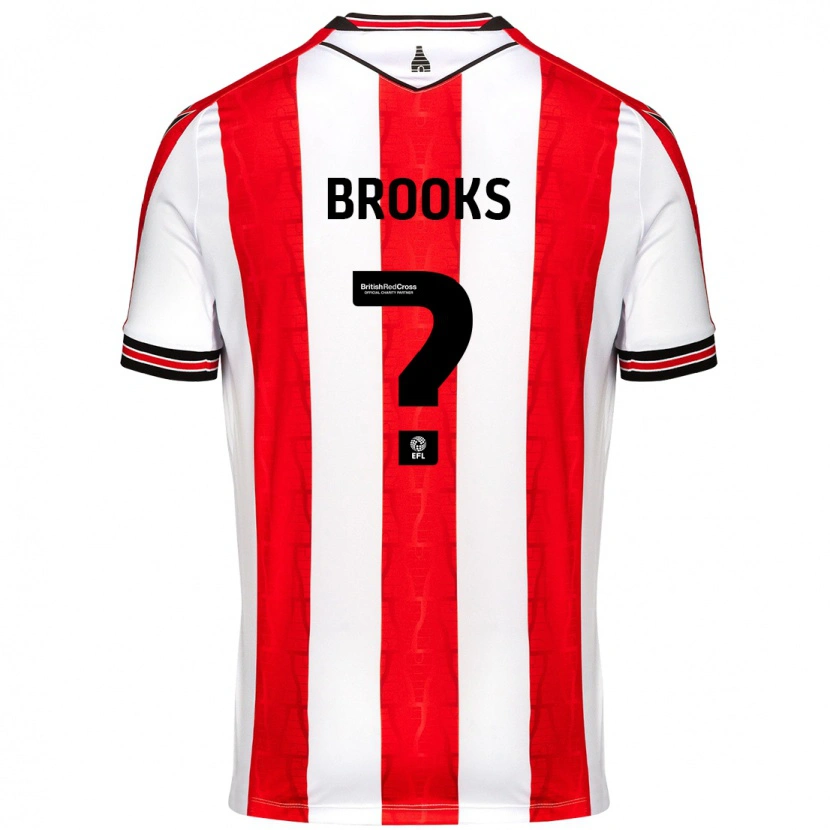 Danxen Mænd Alfie Brooks #0 Rød Hvid Hjemmebane Spillertrøjer 2024/25 Trøje T-Shirt