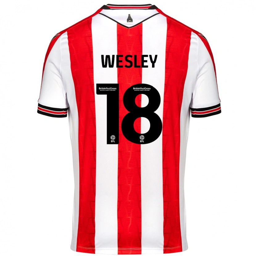 Danxen Mænd Wesley Moraes #18 Rød Hvid Hjemmebane Spillertrøjer 2024/25 Trøje T-Shirt