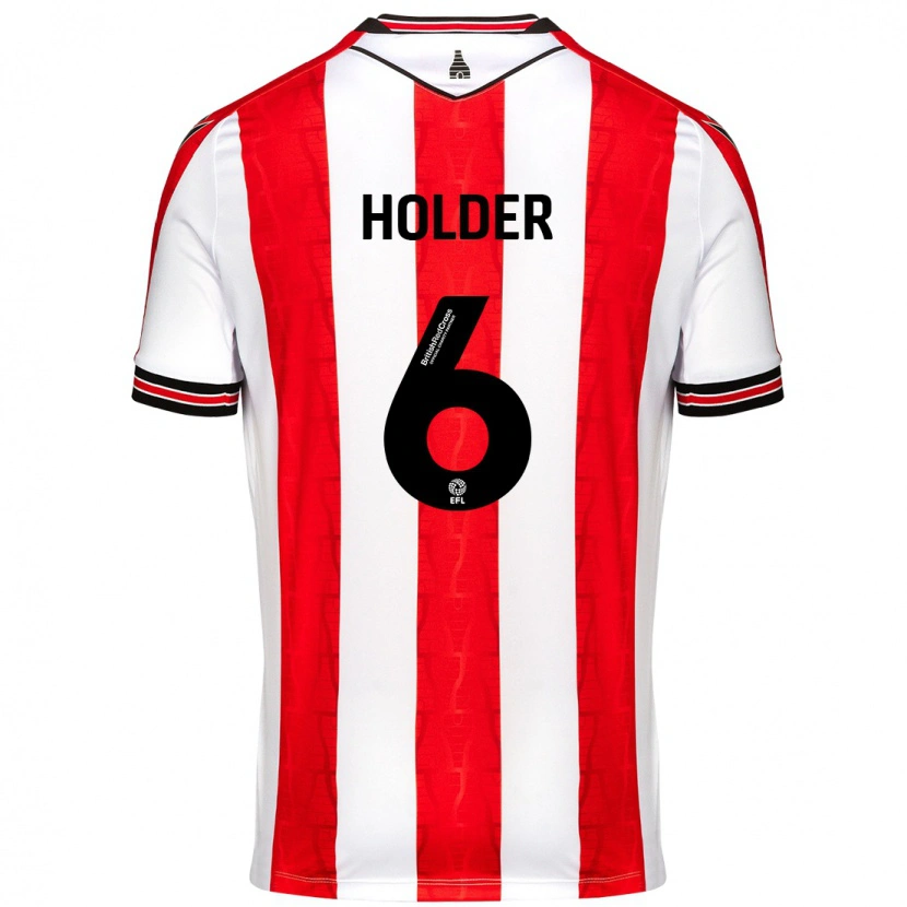 Danxen Mænd Molly Holder #6 Rød Hvid Hjemmebane Spillertrøjer 2024/25 Trøje T-Shirt