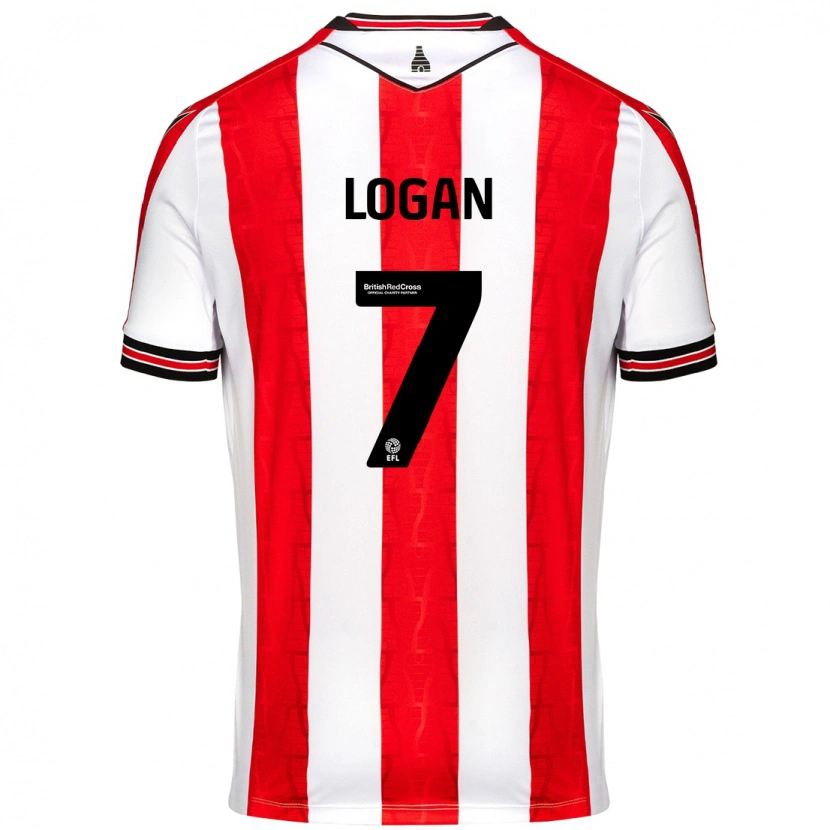 Danxen Mænd Heidi Logan #7 Rød Hvid Hjemmebane Spillertrøjer 2024/25 Trøje T-Shirt