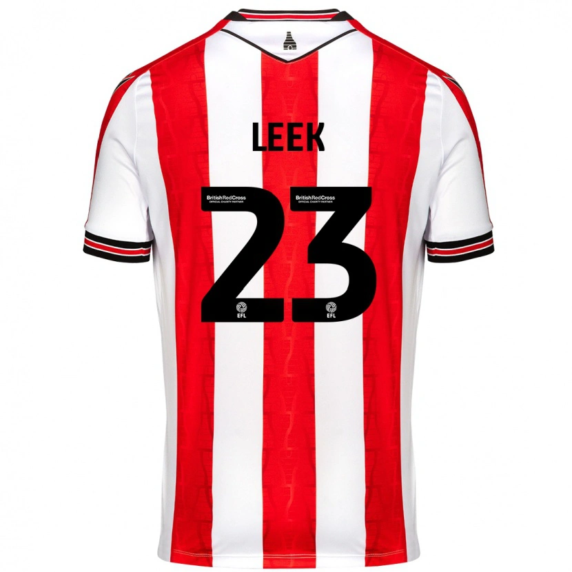 Danxen Mænd Ellie Leek #23 Rød Hvid Hjemmebane Spillertrøjer 2024/25 Trøje T-Shirt