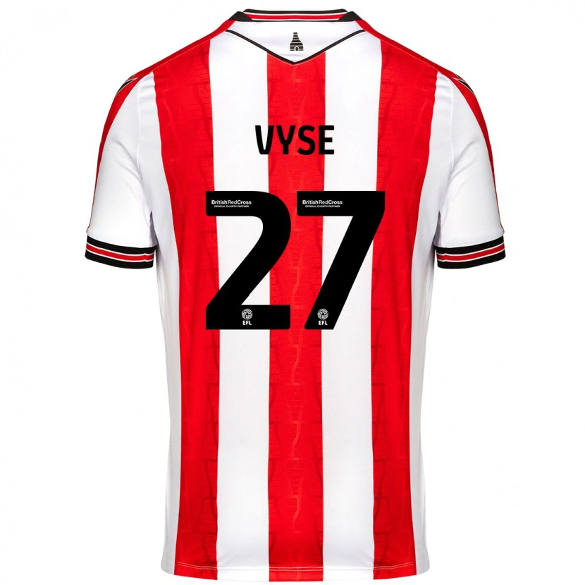 Danxen Mænd Ryah Vyse #27 Rød Hvid Hjemmebane Spillertrøjer 2024/25 Trøje T-Shirt