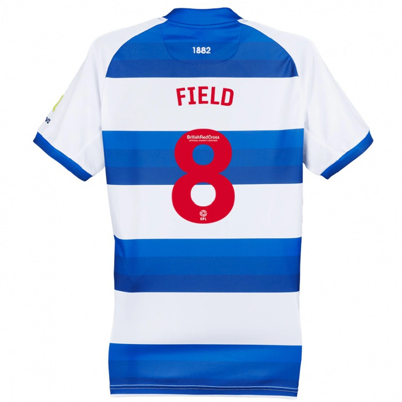 Danxen Mænd Sam Field #8 Hvid Blå Hjemmebane Spillertrøjer 2024/25 Trøje T-Shirt