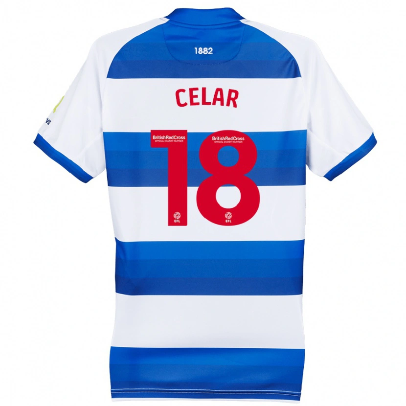 Danxen Mænd Zan Celar #18 Hvid Blå Hjemmebane Spillertrøjer 2024/25 Trøje T-Shirt