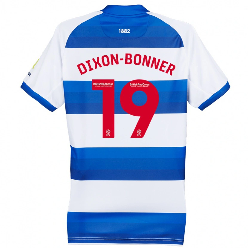 Danxen Mænd Elijah Dixon-Bonner #19 Hvid Blå Hjemmebane Spillertrøjer 2024/25 Trøje T-Shirt
