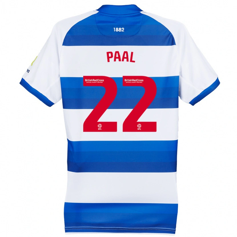 Danxen Mænd Kenneth Paal #22 Hvid Blå Hjemmebane Spillertrøjer 2024/25 Trøje T-Shirt