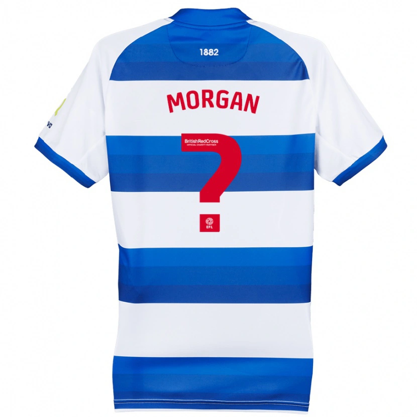 Danxen Mænd Kieran Morgan #0 Hvid Blå Hjemmebane Spillertrøjer 2024/25 Trøje T-Shirt