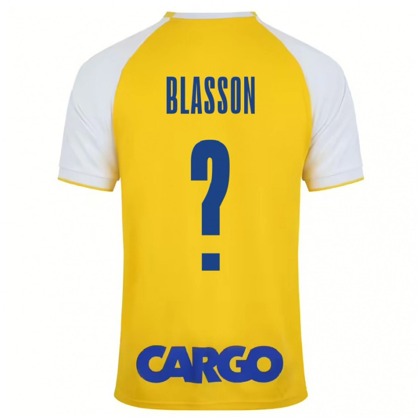 Danxen Mænd Ariel Blasson #0 Gul Hvid Hjemmebane Spillertrøjer 2024/25 Trøje T-Shirt