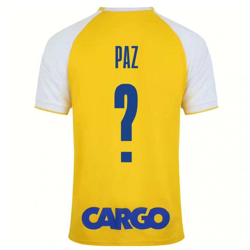 Danxen Mænd Jonathan Paz #0 Gul Hvid Hjemmebane Spillertrøjer 2024/25 Trøje T-Shirt