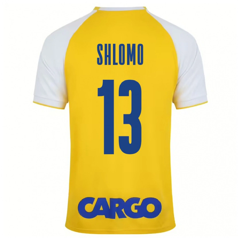 Danxen Mænd Raz Shlomo #13 Gul Hvid Hjemmebane Spillertrøjer 2024/25 Trøje T-Shirt