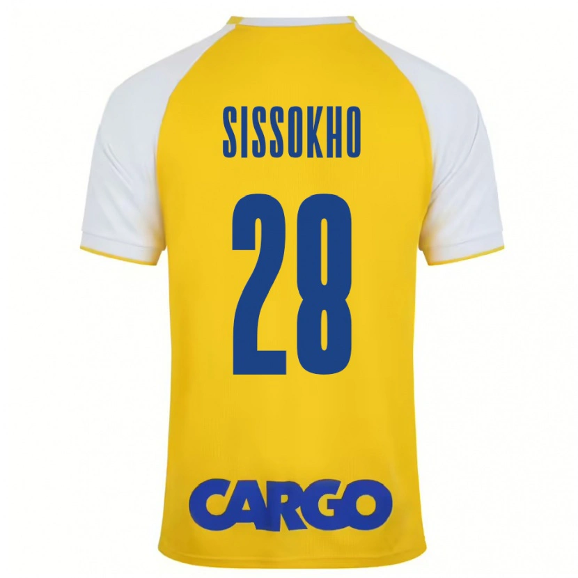 Danxen Mænd Issouf Sissokho #28 Gul Hvid Hjemmebane Spillertrøjer 2024/25 Trøje T-Shirt