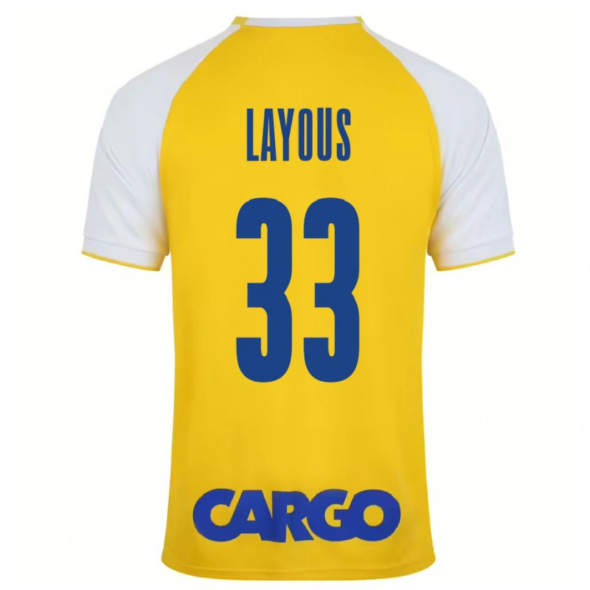 Danxen Mænd Hisham Layous #33 Gul Hvid Hjemmebane Spillertrøjer 2024/25 Trøje T-Shirt