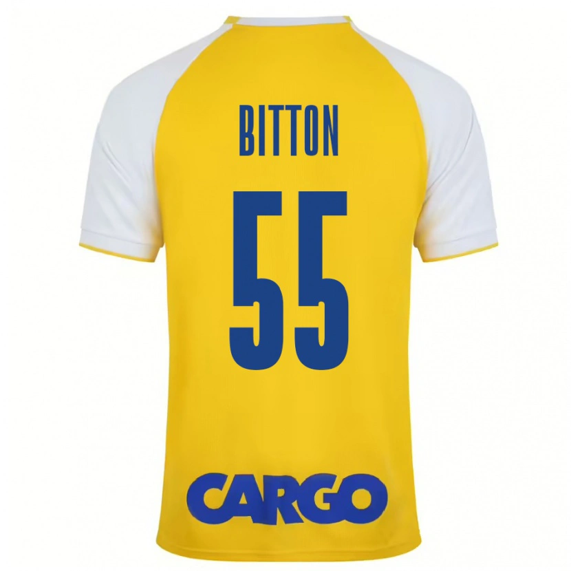Danxen Mænd Nir Bitton #55 Gul Hvid Hjemmebane Spillertrøjer 2024/25 Trøje T-Shirt