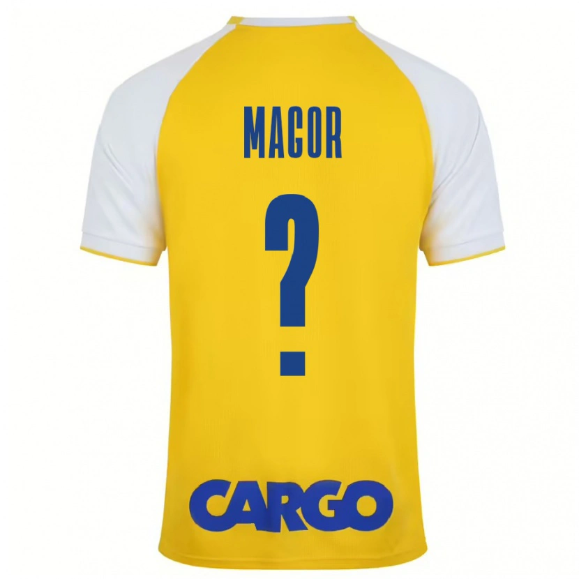 Danxen Mænd Roee Magor #0 Gul Hvid Hjemmebane Spillertrøjer 2024/25 Trøje T-Shirt