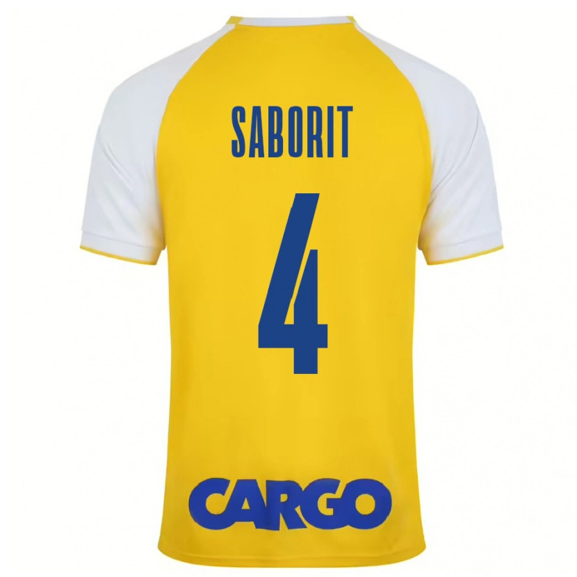 Danxen Mænd Enric Saborit #4 Gul Hvid Hjemmebane Spillertrøjer 2024/25 Trøje T-Shirt