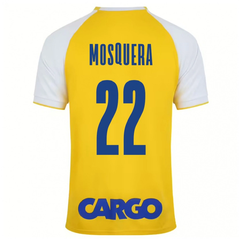 Danxen Mænd Orlando Mosquera #22 Gul Hvid Hjemmebane Spillertrøjer 2024/25 Trøje T-Shirt