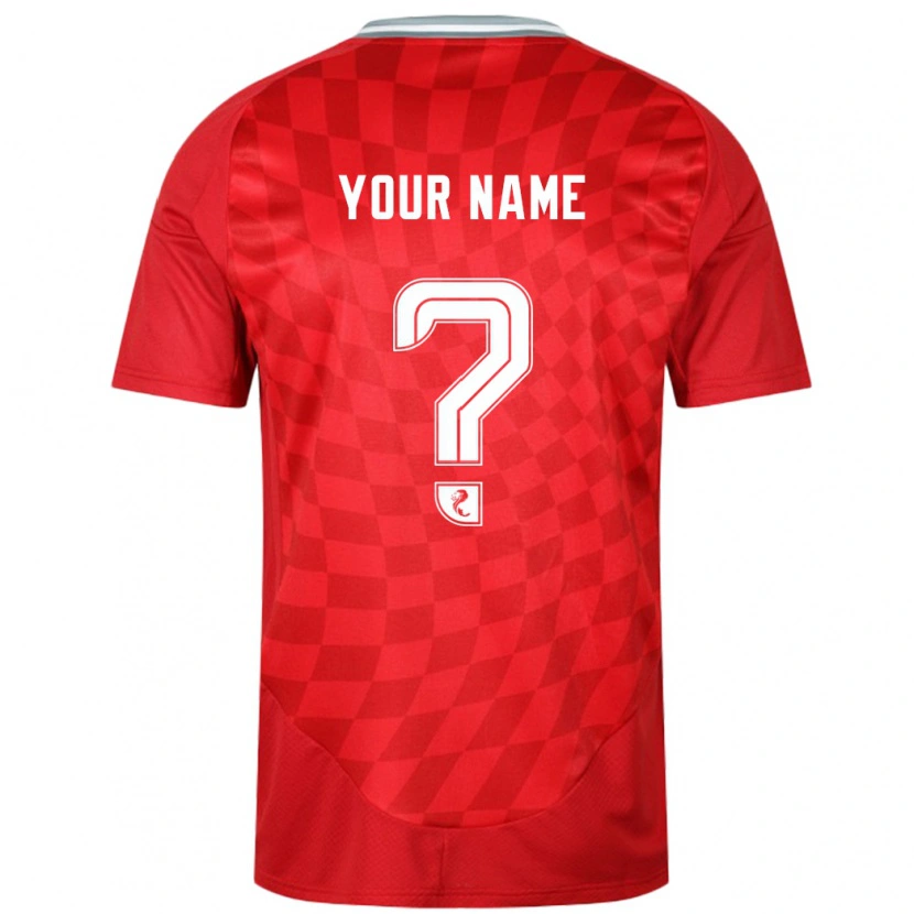 Danxen Mænd Dit Navn #0 Rød Hjemmebane Spillertrøjer 2024/25 Trøje T-Shirt