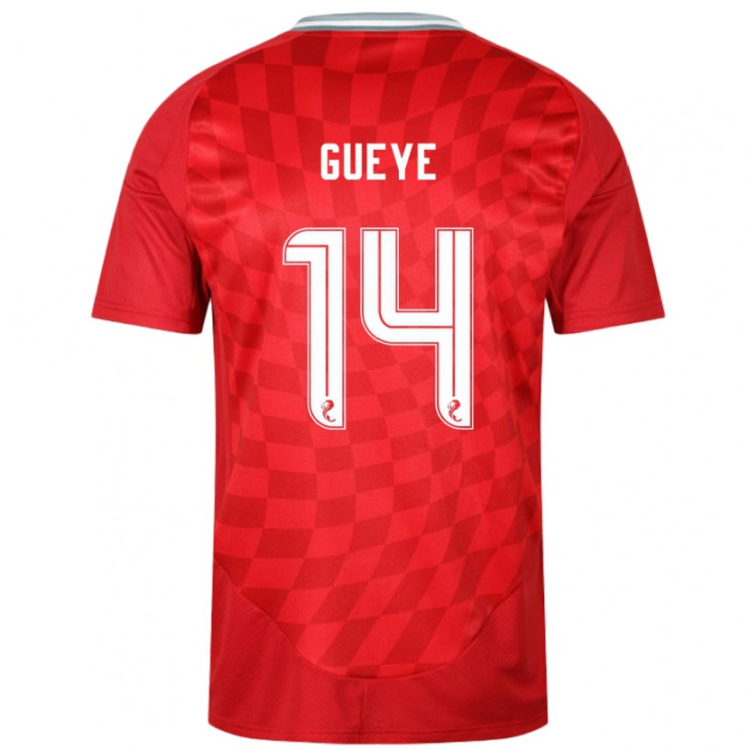 Danxen Mænd Pape Habib Guèye #14 Rød Hjemmebane Spillertrøjer 2024/25 Trøje T-Shirt