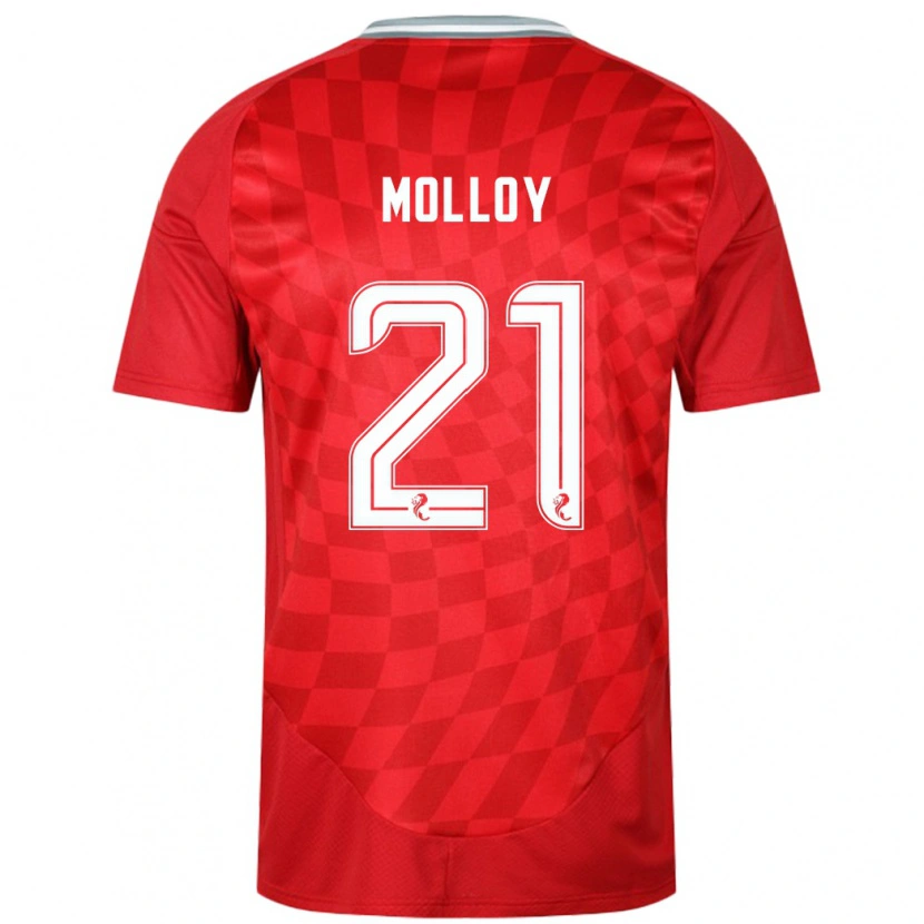 Danxen Mænd Gavin Molloy #21 Rød Hjemmebane Spillertrøjer 2024/25 Trøje T-Shirt