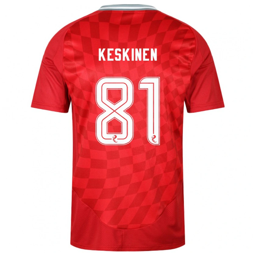 Danxen Mænd Topi Keskinen #81 Rød Hjemmebane Spillertrøjer 2024/25 Trøje T-Shirt